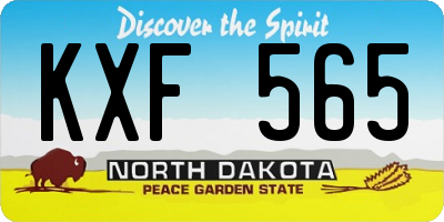 ND license plate KXF565