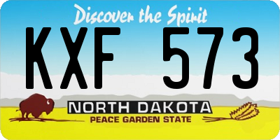 ND license plate KXF573