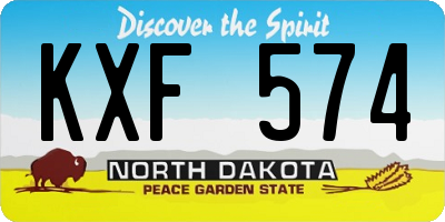 ND license plate KXF574