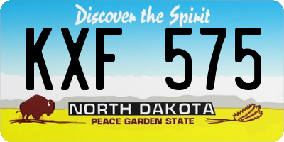 ND license plate KXF575
