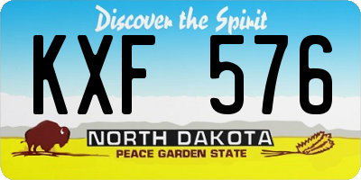 ND license plate KXF576