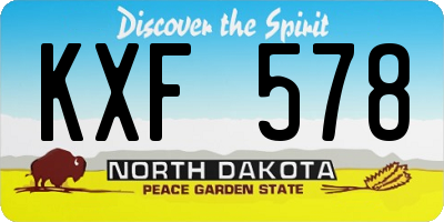 ND license plate KXF578