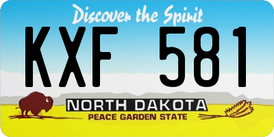 ND license plate KXF581