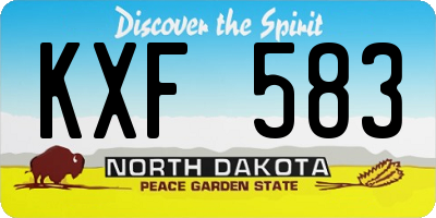ND license plate KXF583