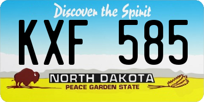 ND license plate KXF585