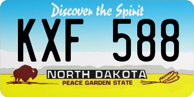 ND license plate KXF588