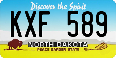 ND license plate KXF589
