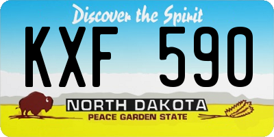 ND license plate KXF590