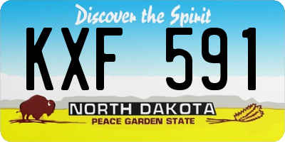 ND license plate KXF591