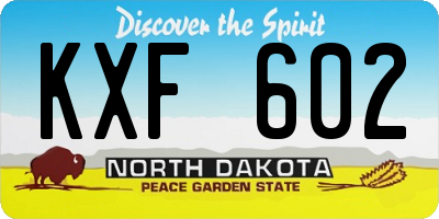 ND license plate KXF602
