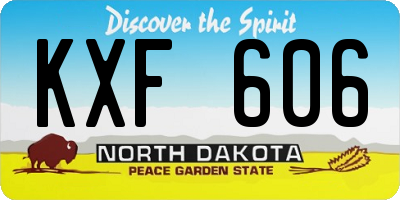 ND license plate KXF606