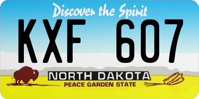 ND license plate KXF607