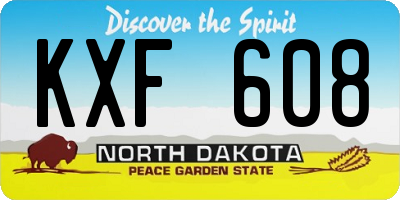 ND license plate KXF608