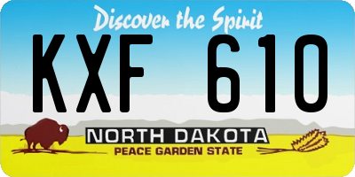 ND license plate KXF610