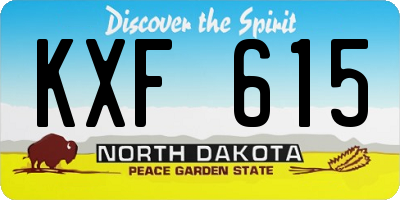 ND license plate KXF615