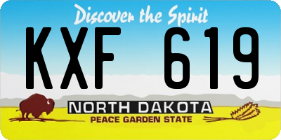 ND license plate KXF619