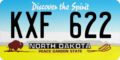 ND license plate KXF622