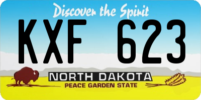 ND license plate KXF623
