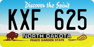ND license plate KXF625