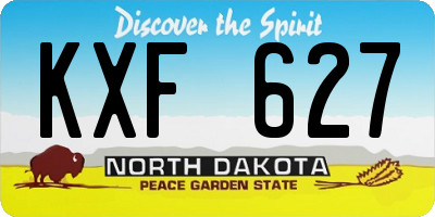 ND license plate KXF627