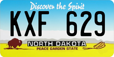 ND license plate KXF629