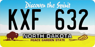 ND license plate KXF632