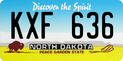 ND license plate KXF636
