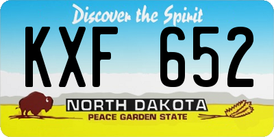 ND license plate KXF652