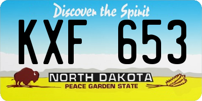 ND license plate KXF653