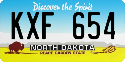 ND license plate KXF654