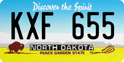 ND license plate KXF655