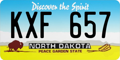 ND license plate KXF657
