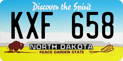 ND license plate KXF658