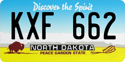 ND license plate KXF662