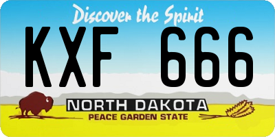 ND license plate KXF666