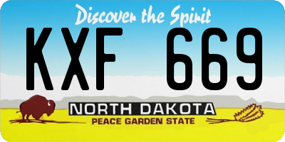 ND license plate KXF669