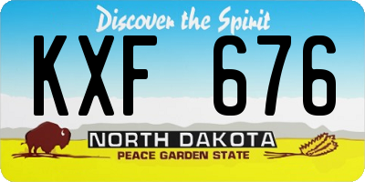 ND license plate KXF676