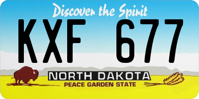 ND license plate KXF677