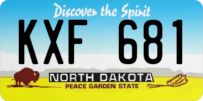 ND license plate KXF681