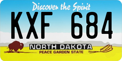 ND license plate KXF684