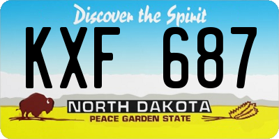 ND license plate KXF687