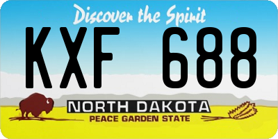 ND license plate KXF688