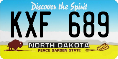 ND license plate KXF689