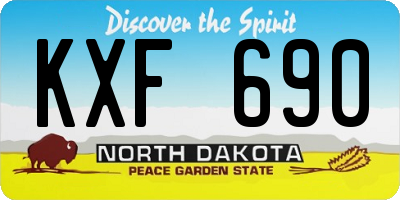 ND license plate KXF690