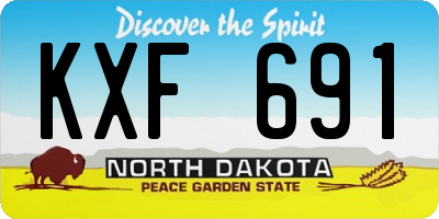 ND license plate KXF691