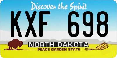 ND license plate KXF698
