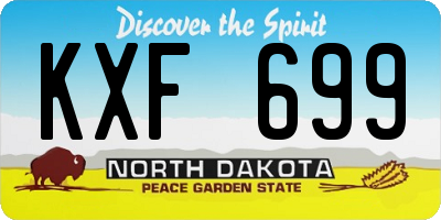 ND license plate KXF699