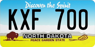 ND license plate KXF700