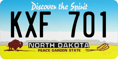 ND license plate KXF701