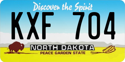 ND license plate KXF704
